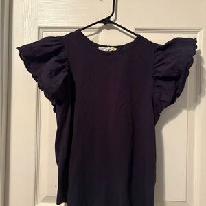 Elegant Black Ruffle Sleeve Top